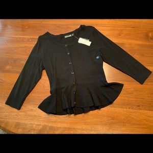 Black peplum cardigan